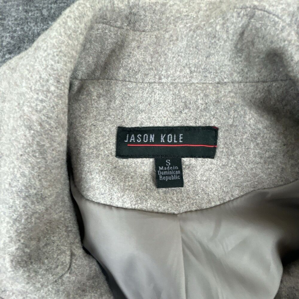 Jason Kole Peacoat Women’s Size S Wool Blend Double Breasted Oatmeal Color - Picture 3 of 10